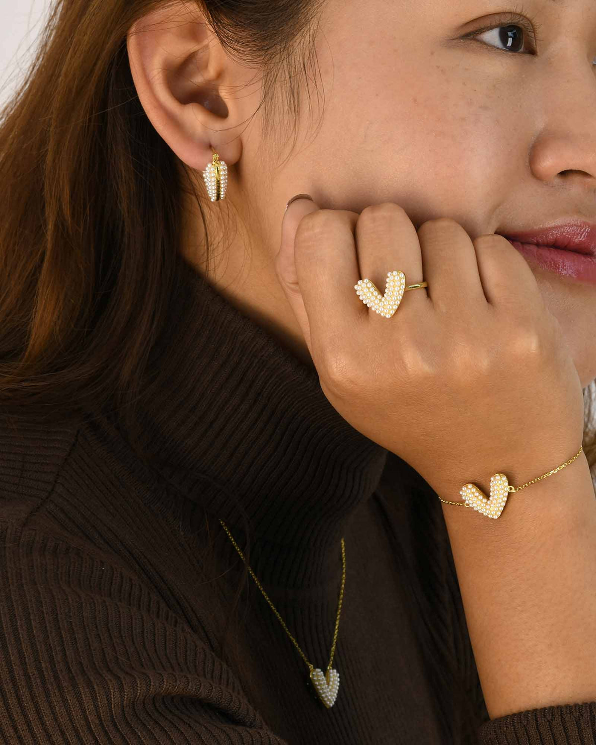 Herz Perle Ohrring - 8140000