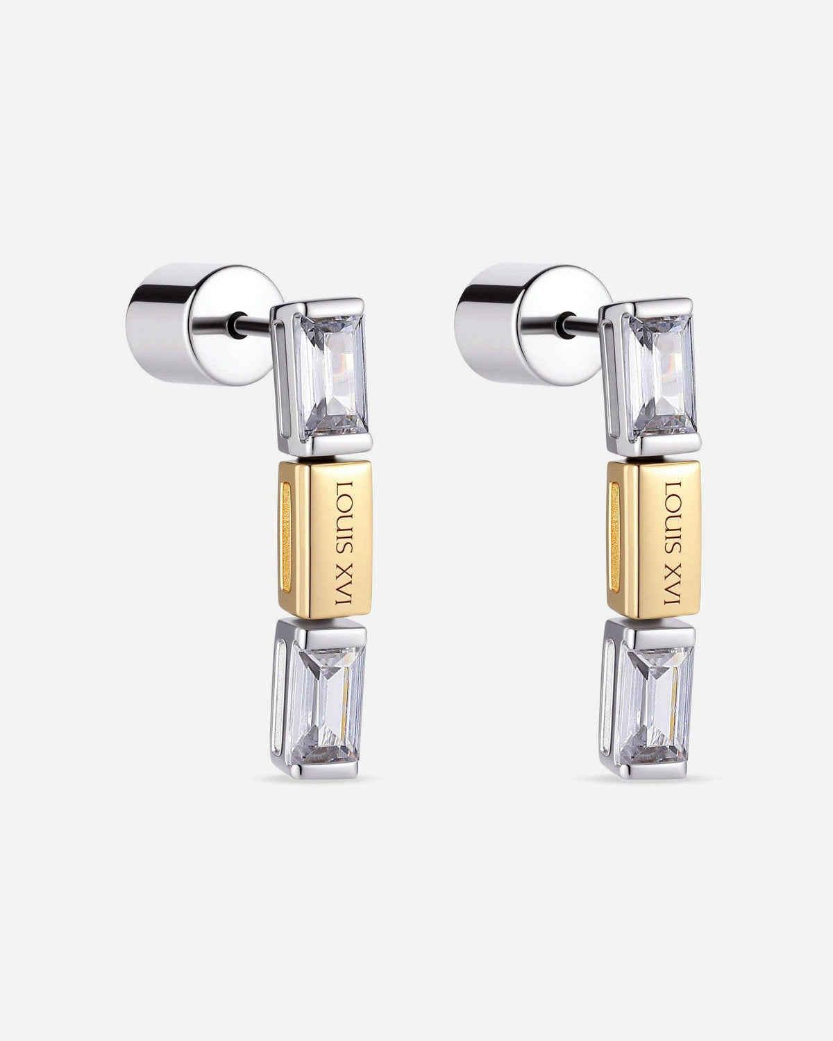 Bicolore Baguette Ohrring - 8242500