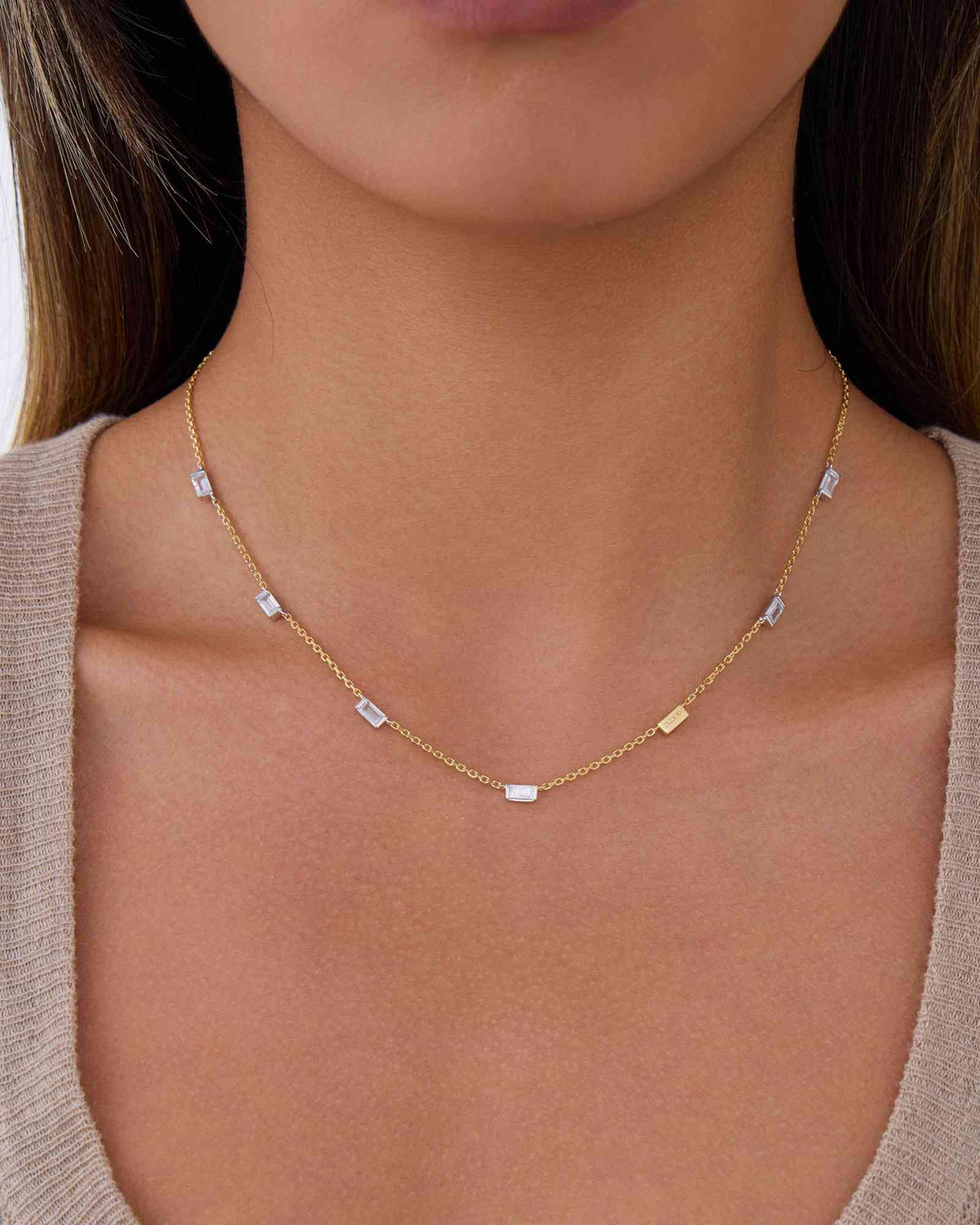 Bicolore Baguette Halskette - 8234000