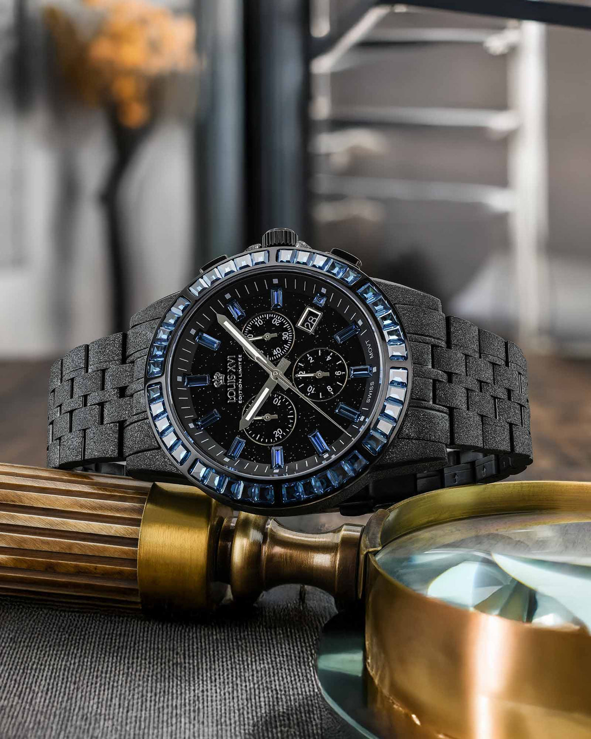 Majesté Frosted Iced Out 1181 Midnight Blue - 43mm