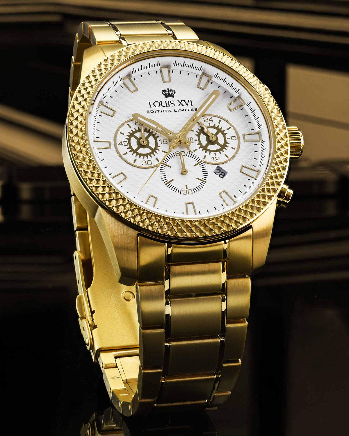 Chronographe Mirage 3301 Or Blanc
